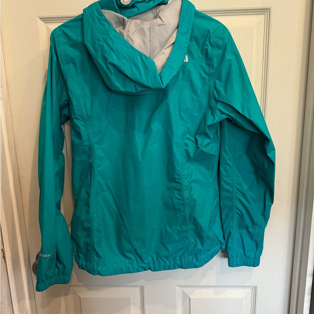 Teal Northface Rain Jacket Medium - image 5